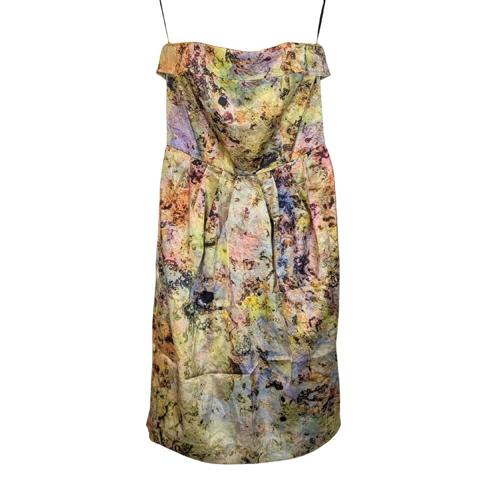 Anthropologie McGinn Knightsbridge Strapless Dress Cooling Magma Size 2